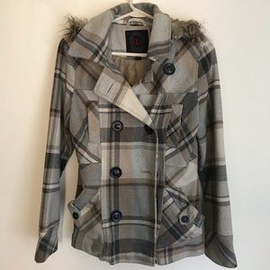 Plaid Pea Coat winter jacket Dollhouse